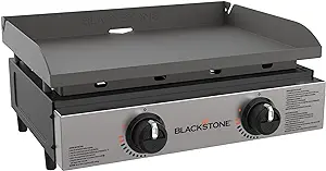 Blackstone 1666 22” Tabletop Griddle with Stainless Steel Faceplate, Powder Coated Steel, Black