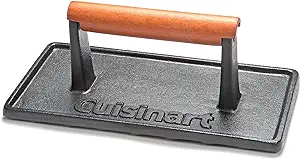 Cuisinart CGPR-221 Cast Iron Grill Press (Wood Handle), Weighs 2.1-pounds